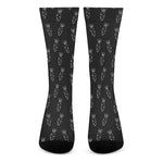 Black And White Carrot Pattern Print Crew Socks