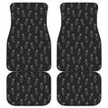 Black And White Carrot Pattern Print Front and Back Car Floor Mats