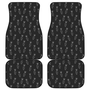 Black And White Carrot Pattern Print Front and Back Car Floor Mats