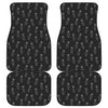 Black And White Carrot Pattern Print Front and Back Car Floor Mats