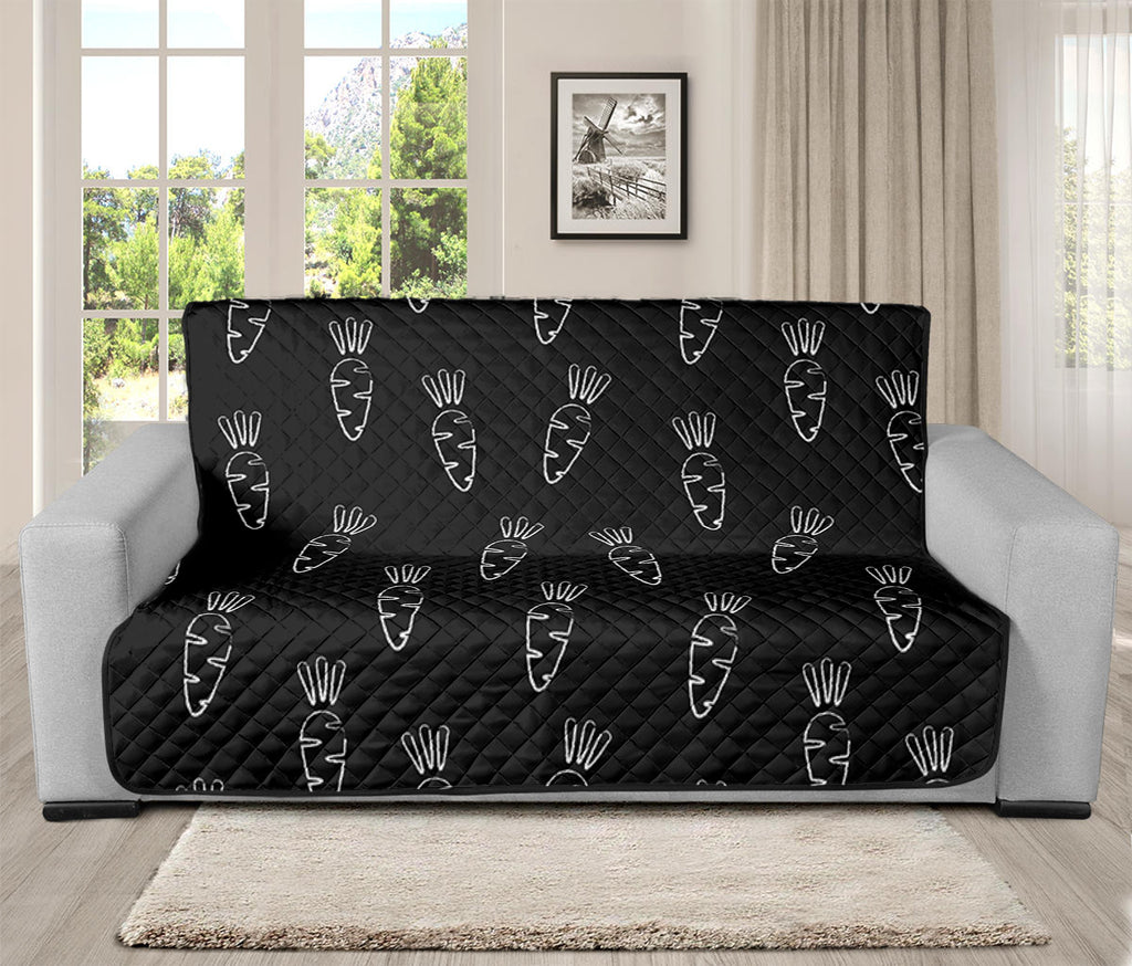 Black And White Carrot Pattern Print Futon Protector