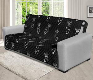 Black And White Carrot Pattern Print Futon Protector