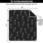 Black And White Carrot Pattern Print Futon Protector