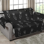 Black And White Carrot Pattern Print Loveseat Protector