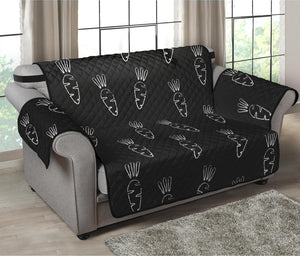 Black And White Carrot Pattern Print Loveseat Protector