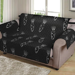 Black And White Carrot Pattern Print Loveseat Protector