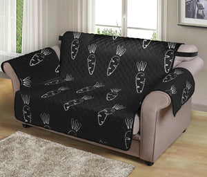 Black And White Carrot Pattern Print Loveseat Protector