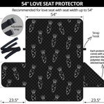 Black And White Carrot Pattern Print Loveseat Protector