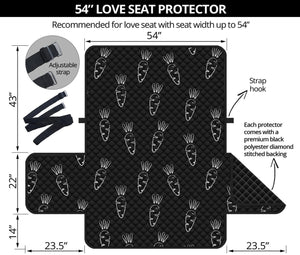 Black And White Carrot Pattern Print Loveseat Protector