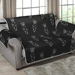 Black And White Carrot Pattern Print Loveseat Protector