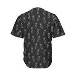 Black And White Carrot Pattern Print Men's Baseball Jersey