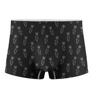 Black And White Carrot Pattern Print Men's Boxer Briefs