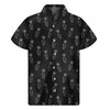 Black And White Carrot Pattern Print Men's Short Sleeve Shirt