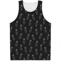 Black And White Carrot Pattern Print Men's Tank Top