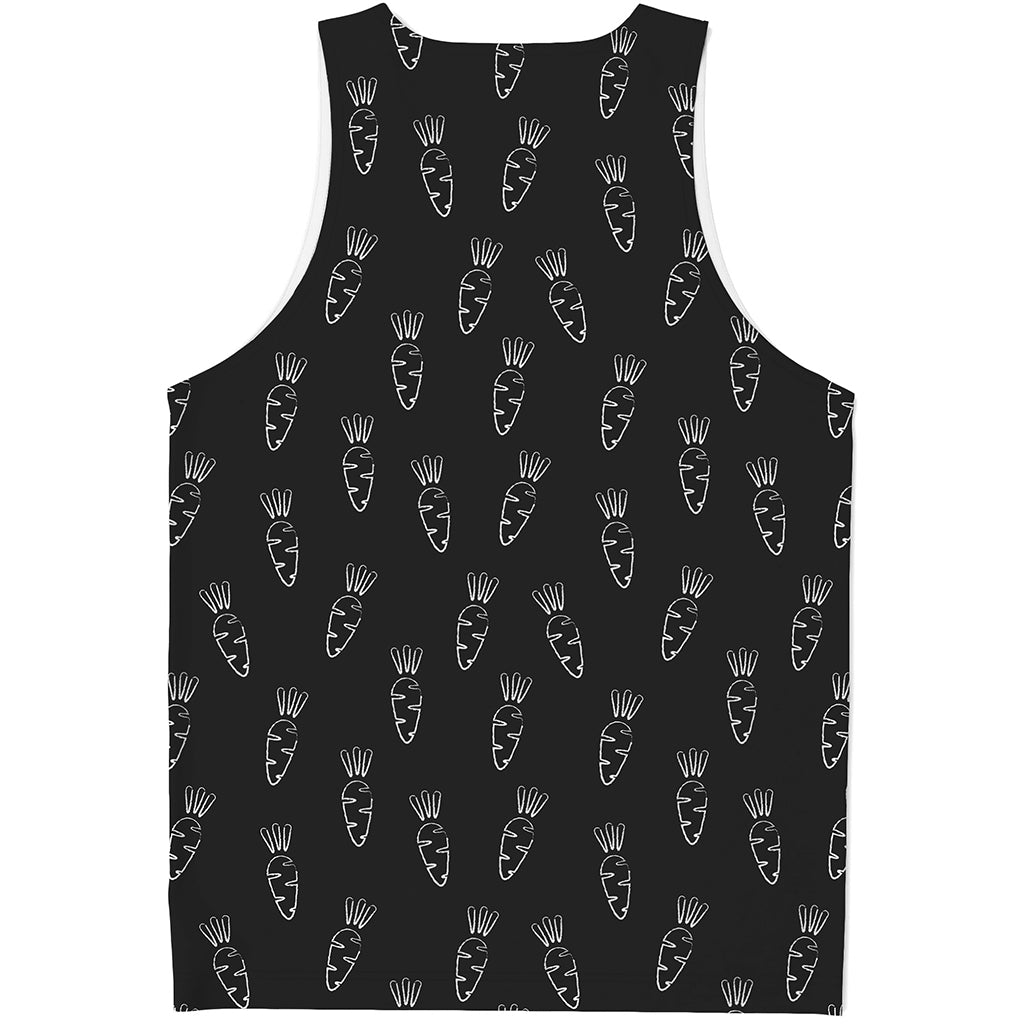 Black And White Carrot Pattern Print Men's Tank Top