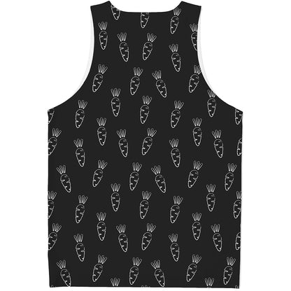 Black And White Carrot Pattern Print Men's Tank Top