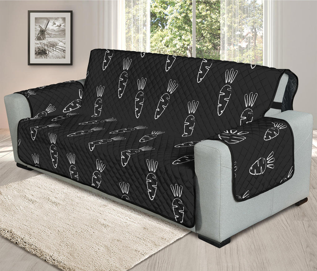 Black And White Carrot Pattern Print Oversized Sofa Protector