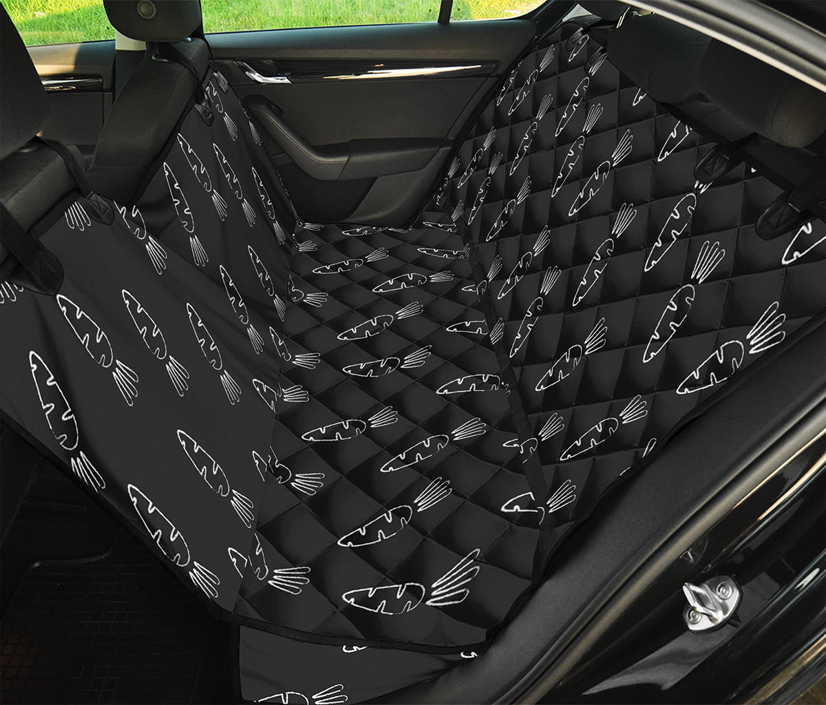 Black And White Carrot Pattern Print Pet Car Back Seat Cover