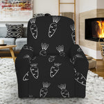 Black And White Carrot Pattern Print Recliner Slipcover