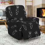 Black And White Carrot Pattern Print Recliner Slipcover