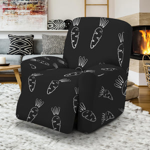 Black And White Carrot Pattern Print Recliner Slipcover