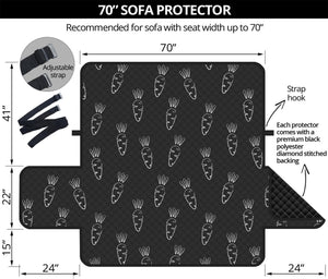 Black And White Carrot Pattern Print Sofa Protector