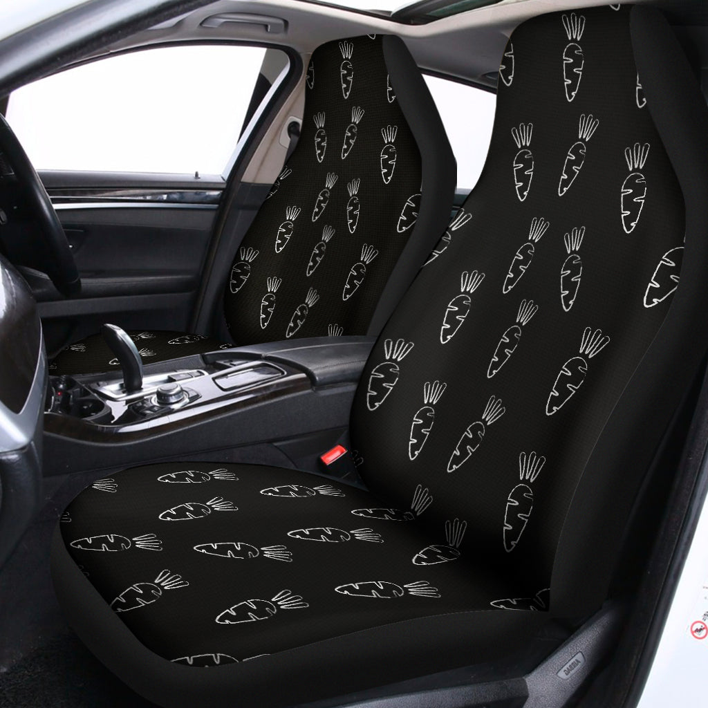 Black And White Carrot Pattern Print Universal Fit Car Seat Covers