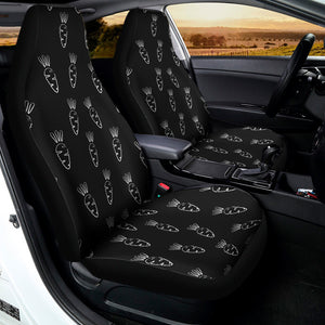 Black And White Carrot Pattern Print Universal Fit Car Seat Covers