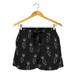 Black And White Carrot Pattern Print Women's Shorts