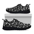 Black And White Cartoon Giraffe Print Black Running Shoes
