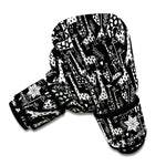 Black And White Cartoon Giraffe Print Boxing Gloves