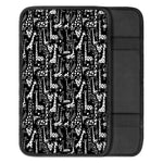 Black And White Cartoon Giraffe Print Car Center Console Cover
