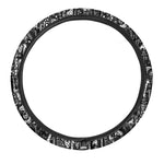 Black And White Cartoon Giraffe Print Car Steering Wheel Cover
