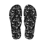 Black And White Cartoon Giraffe Print Flip Flops