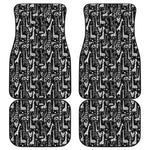 Black And White Cartoon Giraffe Print Front and Back Car Floor Mats