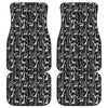 Black And White Cartoon Giraffe Print Front and Back Car Floor Mats