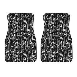 Black And White Cartoon Giraffe Print Front Car Floor Mats