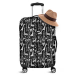 Black And White Cartoon Giraffe Print Luggage Cover