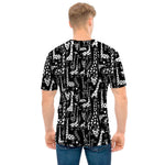 Black And White Cartoon Giraffe Print Men's T-Shirt