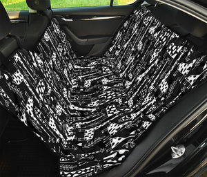 Black And White Cartoon Giraffe Print Pet Car Back Seat Cover