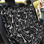 Black And White Cartoon Giraffe Print Pet Car Back Seat Cover