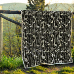 Black And White Cartoon Giraffe Print Quilt