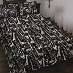 Black And White Cartoon Giraffe Print Quilt Bed Set