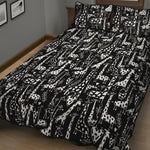 Black And White Cartoon Giraffe Print Quilt Bed Set