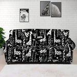 Black And White Cartoon Giraffe Print Sofa Cover