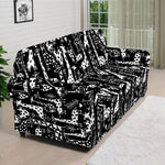 Black And White Cartoon Giraffe Print Sofa Cover