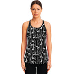 Black And White Cartoon Giraffe Print Women's Racerback Tank Top
