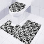 Black And White Cassette Tape Print 3 Piece Bath Mat Set