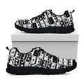 Black And White Cassette Tape Print Black Running Shoes