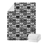 Black And White Cassette Tape Print Blanket